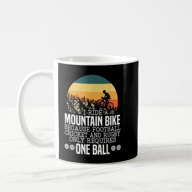 Mountain Bike Rider Cyclist Bicycle Älskare Biker  Kaffemugg (Vänster)