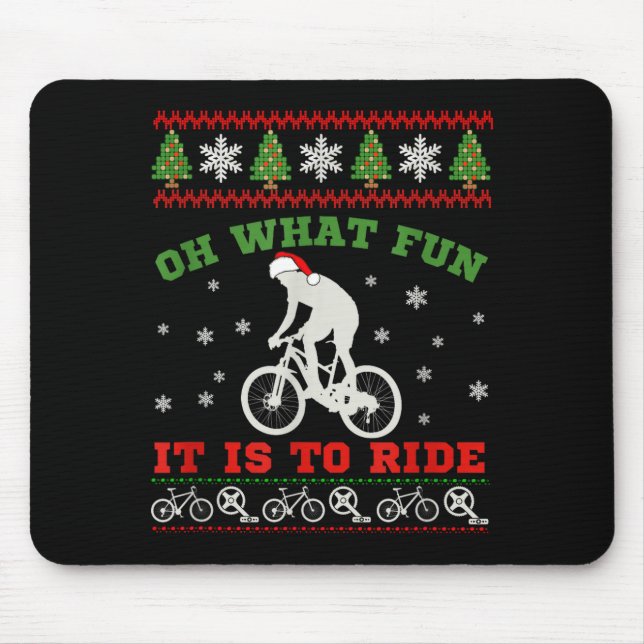 Mountain Bike Rider, Oh What Fun Christmas Ugly Sw Musmatta (Framsidan)