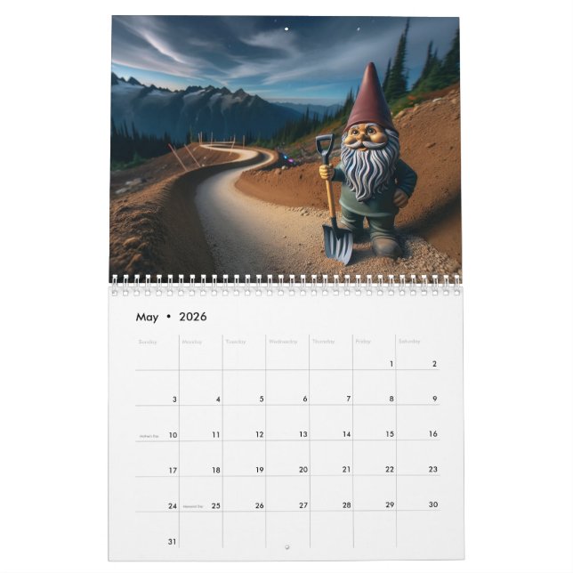 Mountain Bike Trail Gnome Calendar Kalender (May 2026)