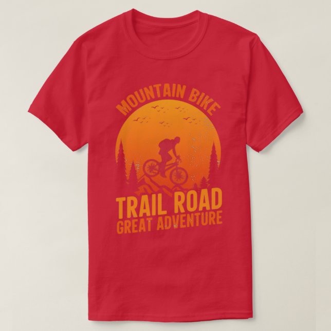 Mountain Bike Trail Road Underbara Äventyr T Shirt (Design framsida)