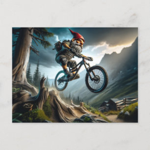 Mountain Bike Trail Shredding Gnome Vykort