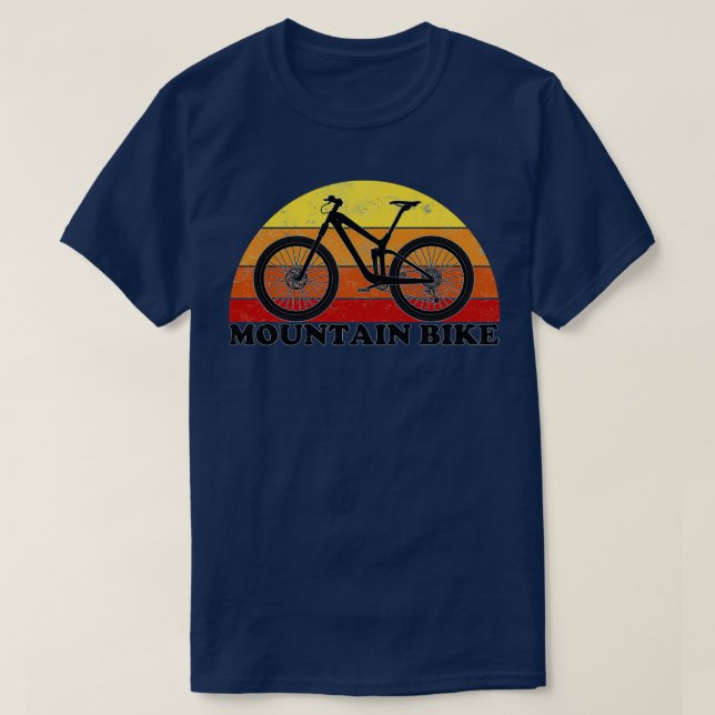 Mountain Bike Vintage Färg T Shirt (Design framsida)
