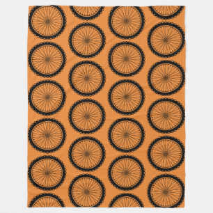 Mountain Bike Wheel - Black on Orange Fleecefilt