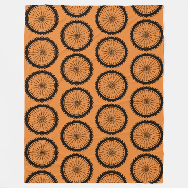 Mountain Bike Wheel - Black on Orange Fleecefilt (Framsidan)