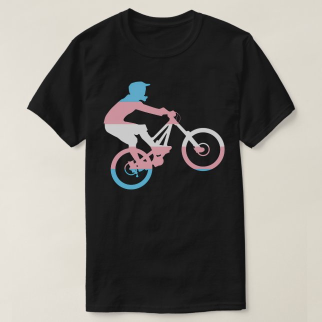 Mountain Biker 1 Transgender flagga version T Shirt (Design framsida)
