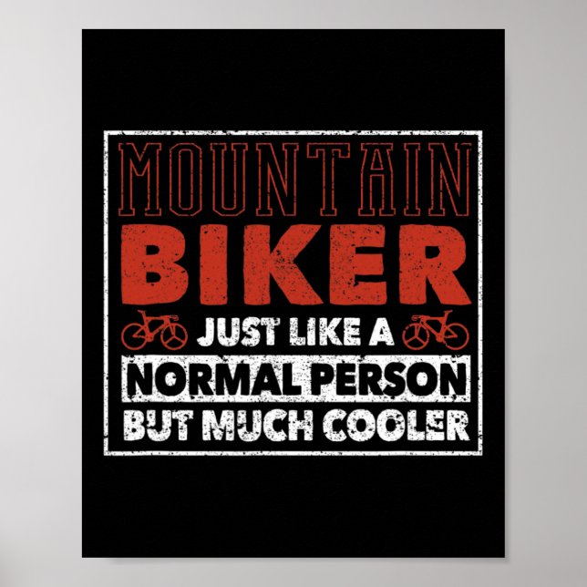 Mountain Biker Definition Rolig Cykling Mtb Downhi Poster (Framsidan)