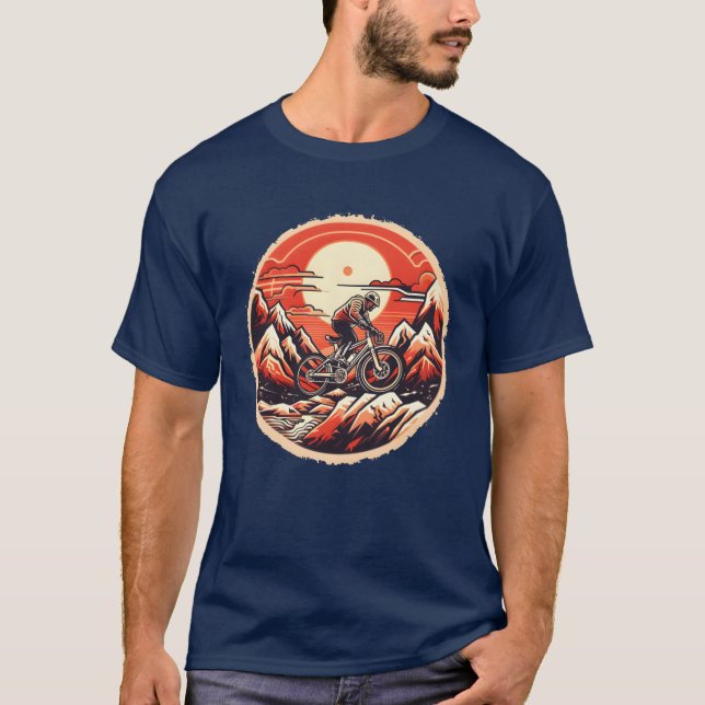 Mountain Biking 90-talsfärger vän T Shirt (Framsida)