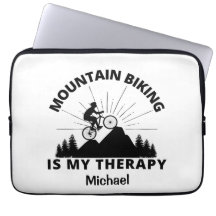 Mountain Biking är min terapi Laptop sleeve