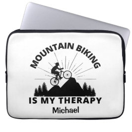 Mountain Biking är min terapi Laptop sleeve