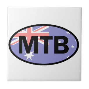 Mountain Biking Australia Flagga Kakelplatta