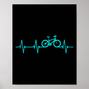 Mountain Biking Heartbeat Kläder Cyklist Cool Cy Poster