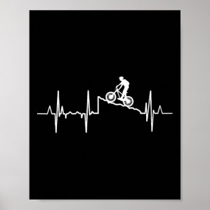 Mountain Biking Heartbeat Mountain Biker Hjärt Lin Poster