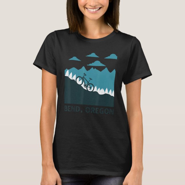 Mountain Biking Hobby Bend Oregon Souvenir T Shirt (Framsida)