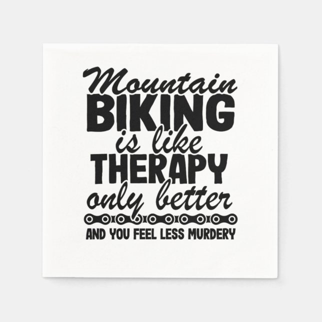Mountain Biking Is Like Therapy Funny Quote MTB Gi Pappersservett (Framsidan)