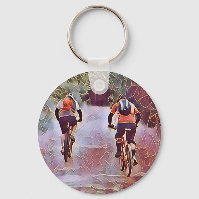 MOUNTAIN BIKING KEYCHAIN NYCKELRING (Framsida)