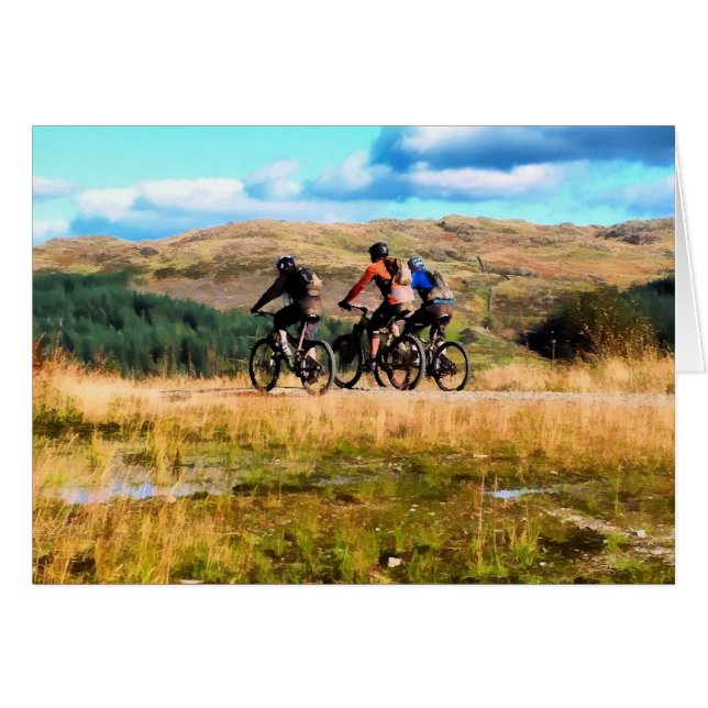 MOUNTAIN BIKING-kort Hälsningskort (Framsidan Horizontal)