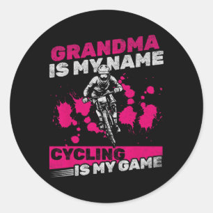Mountain Biking Mormor Är Mitt Namn Cykling Är Min Runt Klistermärke