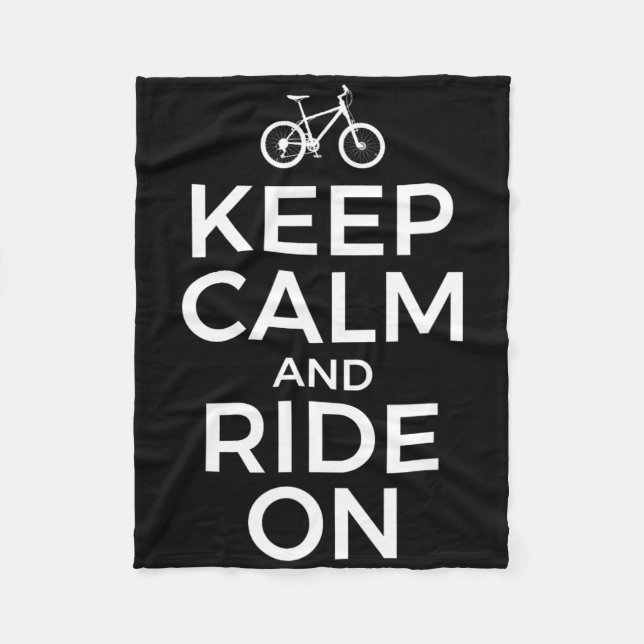 Mountain Biking, Mountain Biker, Keep Calm And Rid Fleecefilt (Framsidan)