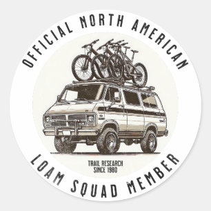 Mountain Biking "Officiell Loam Squad Member" Runt Klistermärke