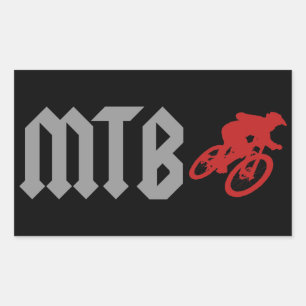 Mountain Biking Rektangulärt Klistermärke