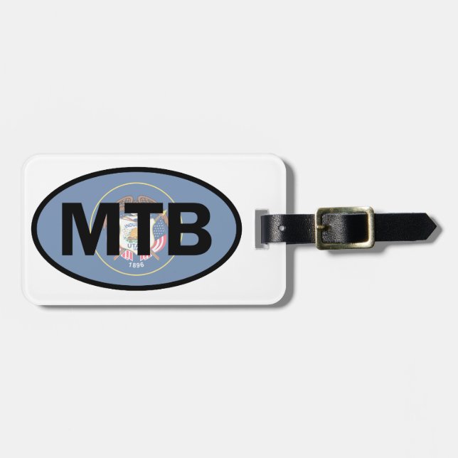 Mountain Biking Utah Flagga Bagagebricka (Horisontell Framsida)