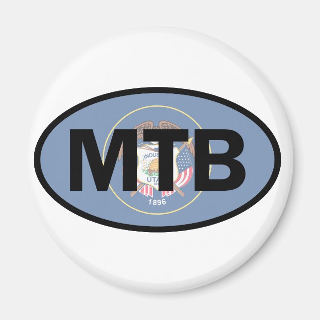 Mountain Biking Utah Flagga Magnet (Framsidan)