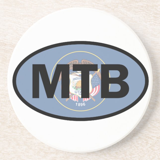 Mountain Biking Utah Flagga Underlägg Sandsten (Framsidan)