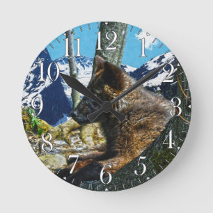 Mountain Black Varg Restoration by Träd Wildlife A Rund Klocka
