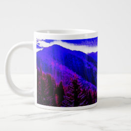 Mountain Blue Majesty Abstrakt Coffee Kopp Jumbo Mugg