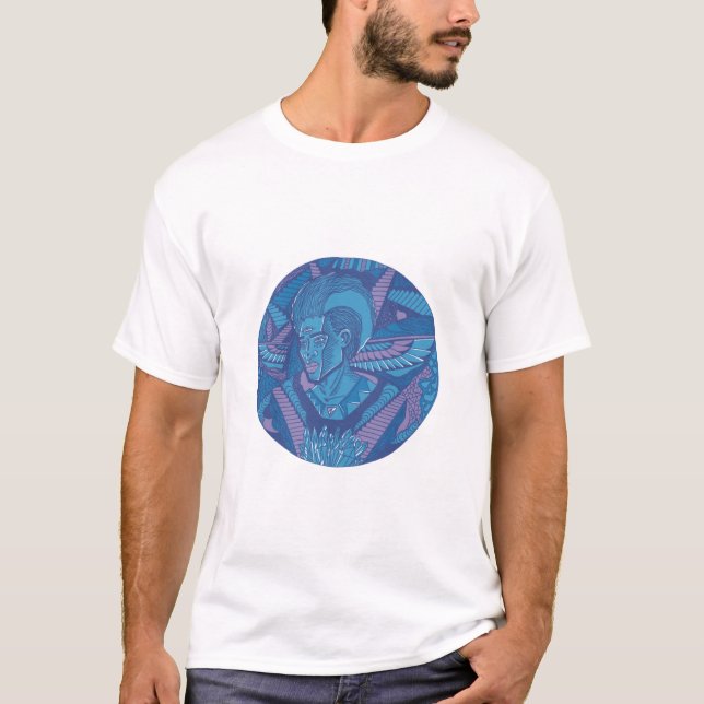 Mountain Blue Wise Afro Kung T- T Shirt (Framsida)