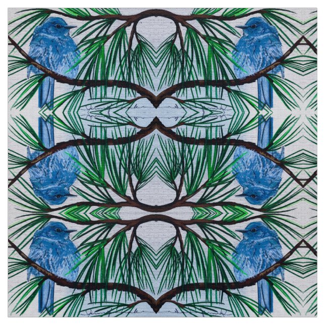 Mountain Bluebird Fabric Tyg (Provkarta)