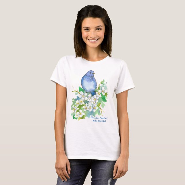 Mountain Bluebird Idaho State Bird Tee (Hel framsida)