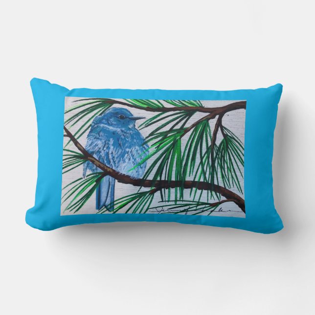Mountain Bluebird Pillow Lumbarkudde (Framsida)