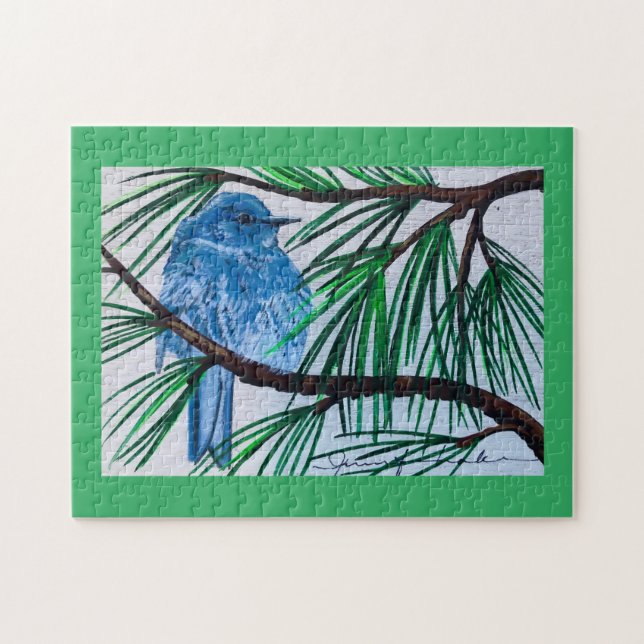 Mountain Bluebird Puzzle Pussel (Horisontell)