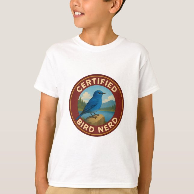 Mountain Bluebird Vintage Badge T Shirt (Framsida)