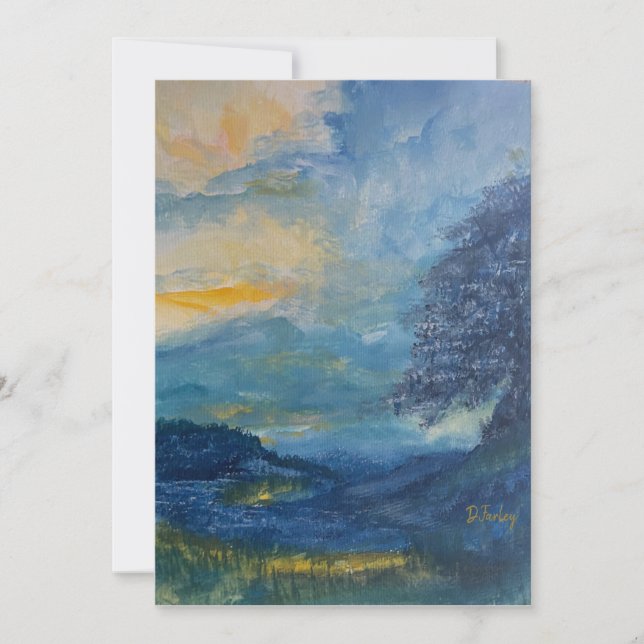 Mountain Blues \Flate Note Card Anteckningskort (Framsida)