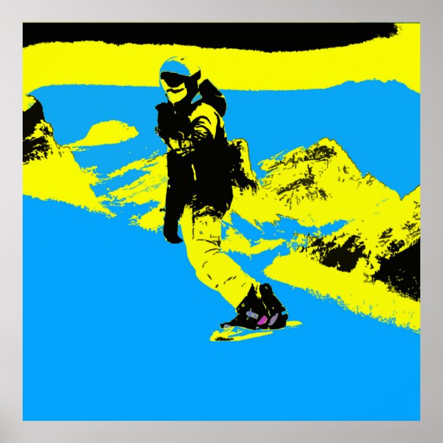 Mountain Boarding (bergsbordning) - Snowboarder Poster (Framsidan)