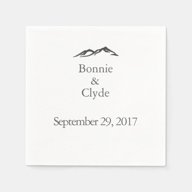 Mountain Bröllop Cocktail Napkins Pappersservett (Framsidan)