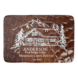 Mountain Cabin Faux Crocodile Leather Doormat Badrumsmatta