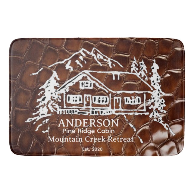 Mountain Cabin Faux Crocodile Leather Doormat Badrumsmatta (Framsidan)