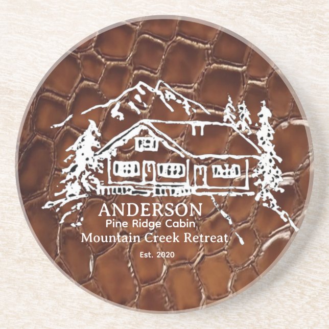 Mountain Cabin Faux Crocodile Leather Doormat Underlägg (Framsidan)
