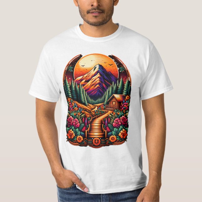 Mountain Cabin T Shirt (Framsida)