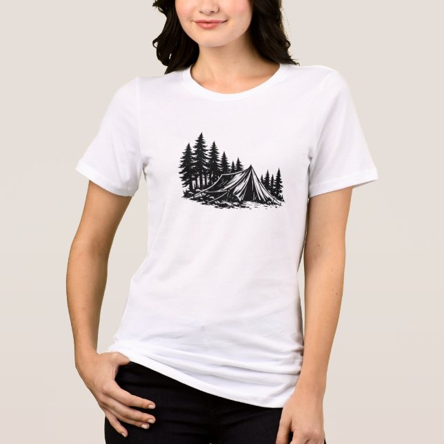 Mountain Camping Äventyr Natur T Shirt (Framsida)