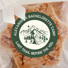Mountain Camping Helg Bachelorette Classic Runt Klistermärke
