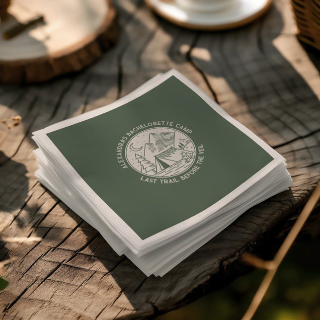 Mountain Camping Helg Bachelorette Pappersservett (Mountain Camping Weekend Bachelorette Napkins)