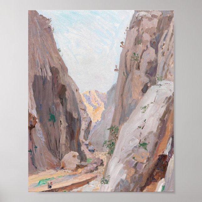Mountain Canyon Neutral Abstract Art Print Poster (Framsidan)