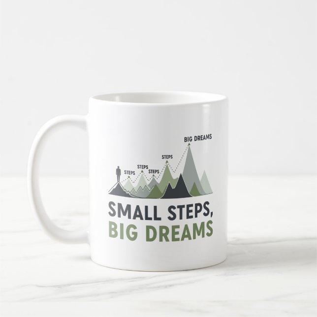 Mountain Climber Goal Progress Inspirational  Kaffemugg (Vänster)
