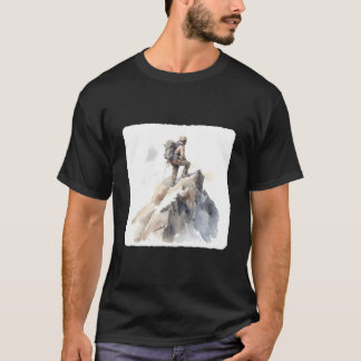 Mountain Climber Reaching Summit Mountaineering To T Shirt