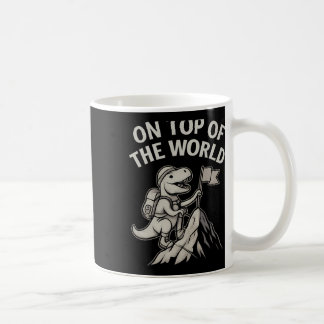 Mountain Climbing T-rex Dino Äventyrsgrafik Kaffemugg