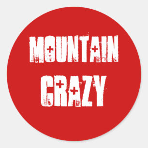 Mountain Crazy Sticker för älskare i berget Runt Klistermärke